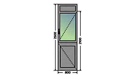 Алюминиевая входная одностворчатая дверь 800х2500 - фото - 3