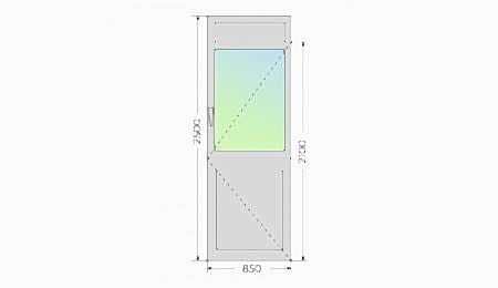 Алюминиевая входная одностворчатая дверь 850х2500 - фото - 3