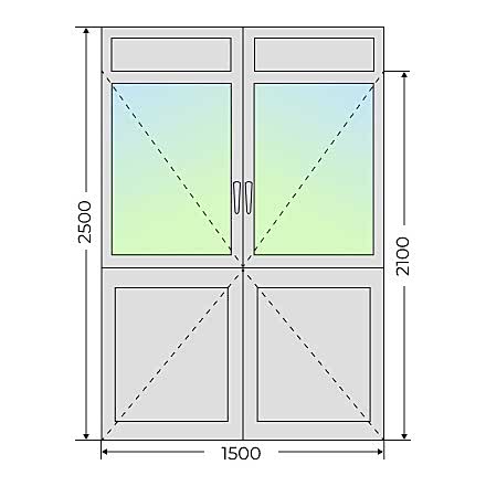 Алюминиевая входная двухстворчатая дверь 1500х2500 - фото - 5