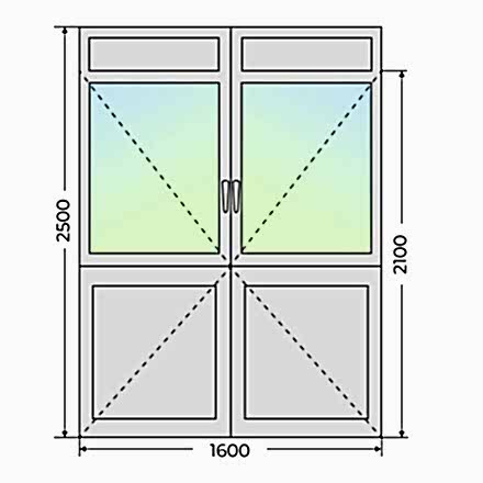 Алюминиевая входная двухстворчатая дверь 1600х2500 - фото - 7