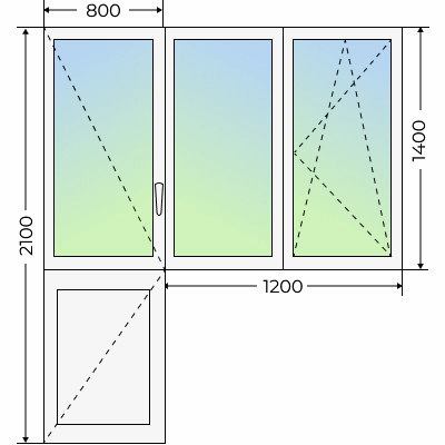 Балконный блок с глухим окном 2000х2100 - фото - 2