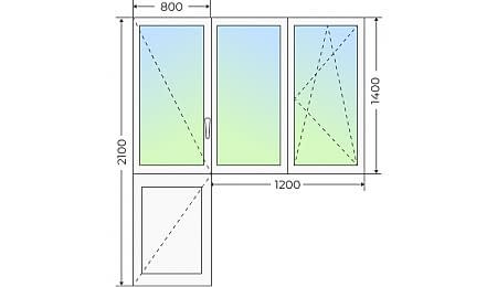 Балконный блок с глухим окном 2000х2100 - фото - 2